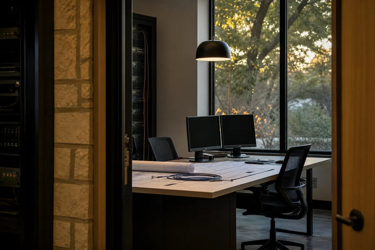Editorial platform planning scene for Dedicated Hosting in East Peoria, Illinois
