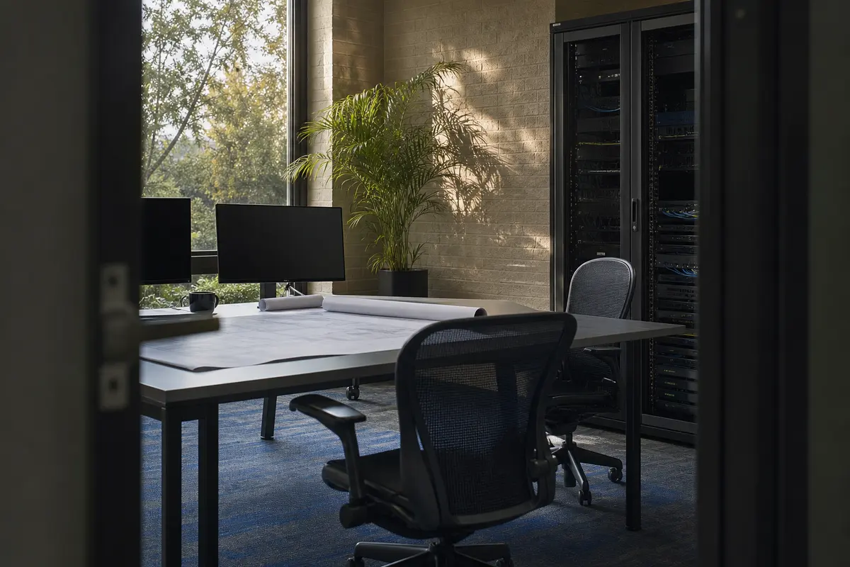 Editorial platform planning scene for Dedicated Hosting in Grayslake, Illinois