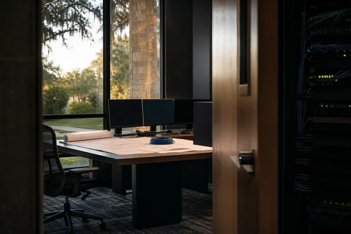 Editorial platform planning scene for Dedicated Hosting in La Grange Park, Illinois