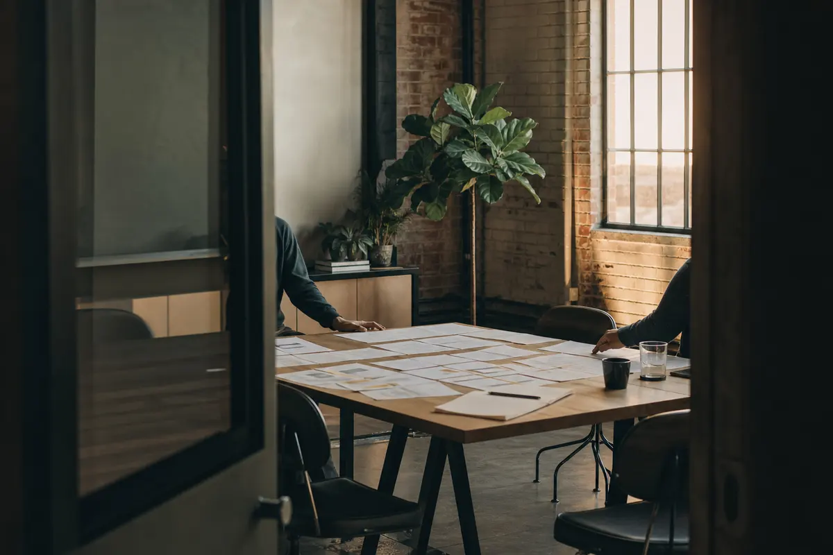 Editorial marketing planning scene for AI SEO in Monee, Illinois
