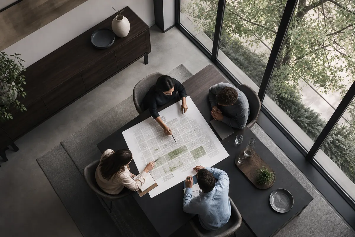 Editorial marketing planning scene for Montgomery, Illinois