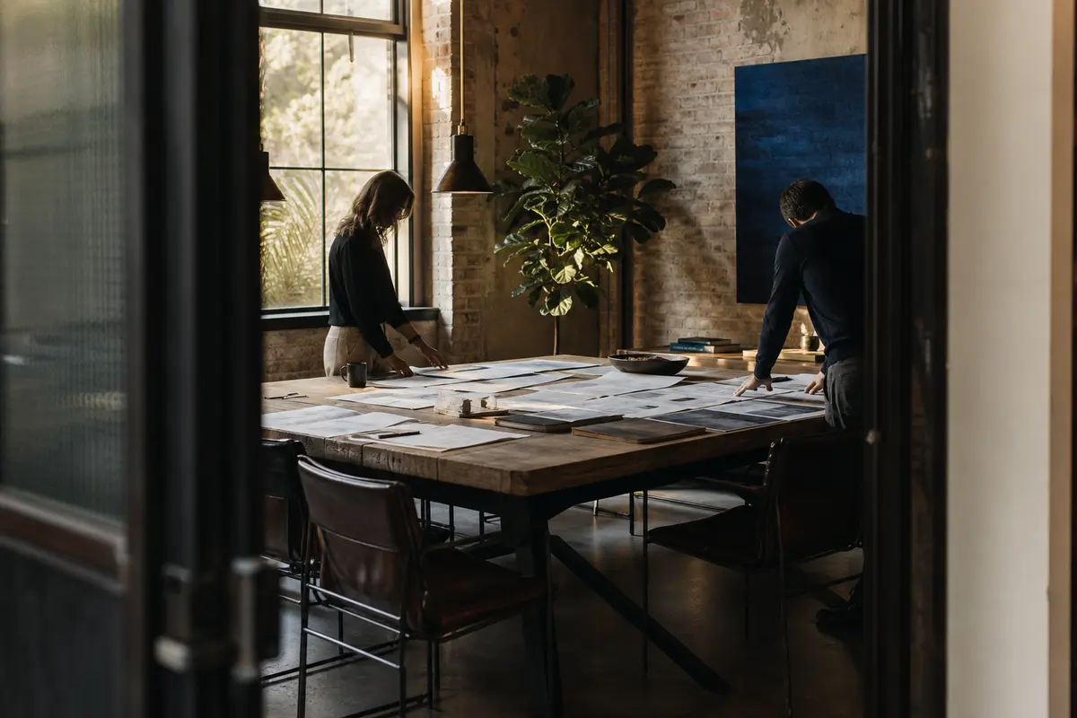 Editorial marketing planning scene for Legal News in Western Springs, Illinois