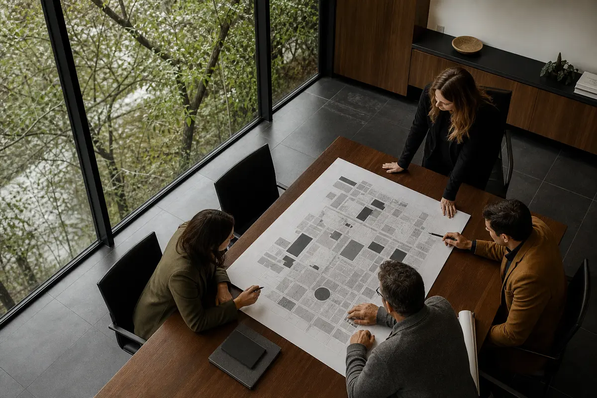 Editorial marketing planning scene for Programmatic SEO in Wood River, Illinois