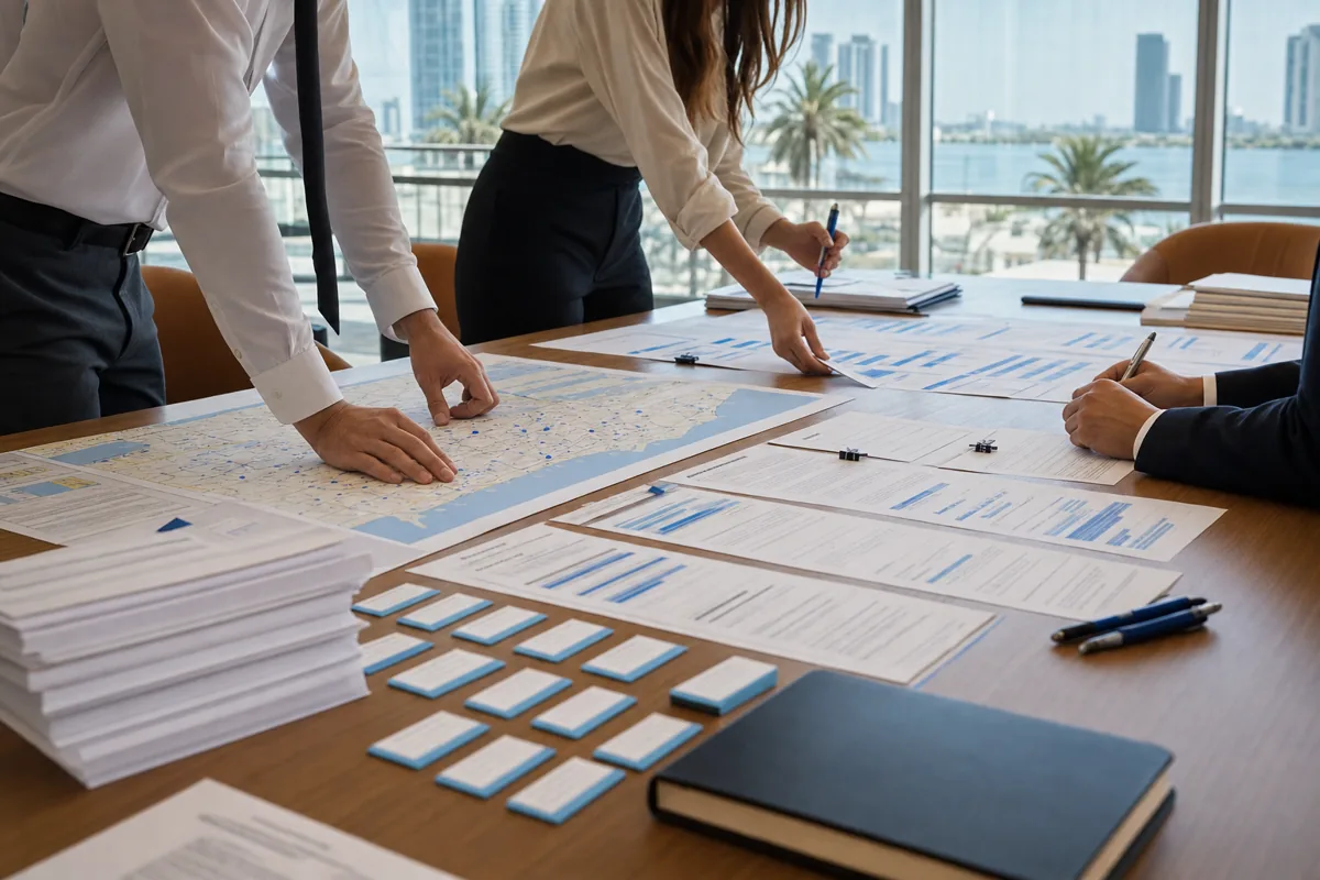 Editorial illustration for Programmatic SEO planning in Miami