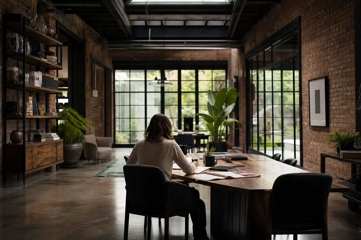 Editorial marketing planning scene for AI SEO in Bluffton, Indiana