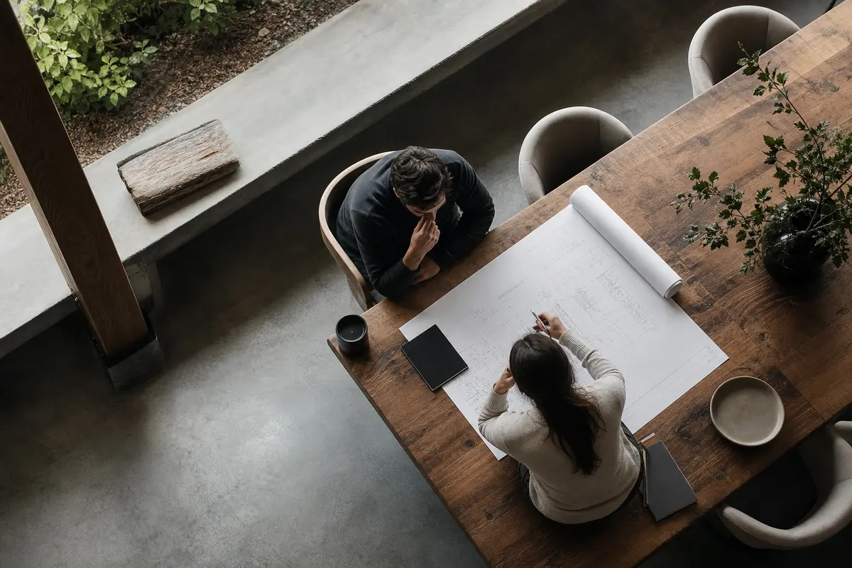 Editorial platform planning scene for Custom Software in Elwood, Indiana