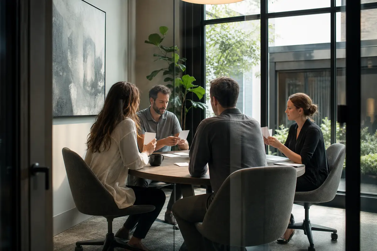 Editorial intake planning scene for AI Answering in Franklin, Indiana