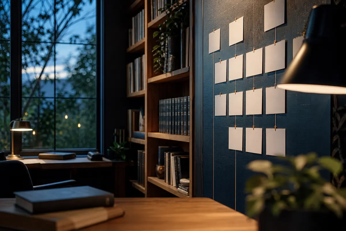 Editorial marketing planning scene for AI SEO in Gas City, Indiana