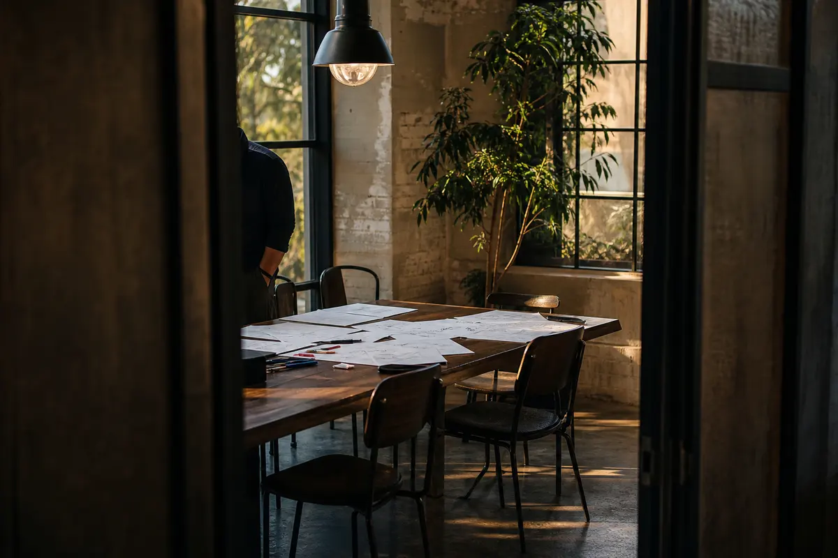 Editorial marketing planning scene for Highland, Indiana