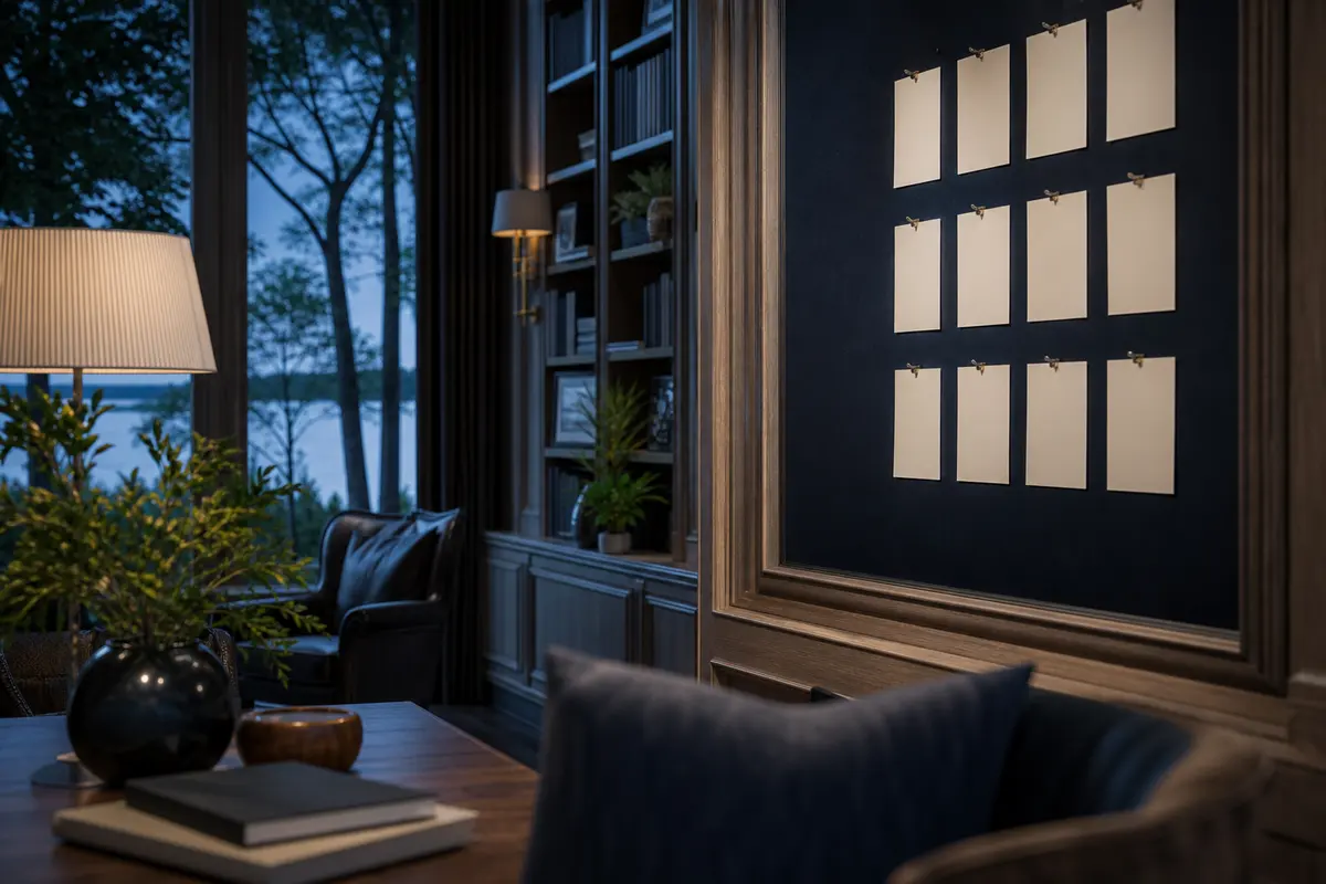 Editorial marketing planning scene for AI SEO in Lakes of the Four Seasons, Indiana