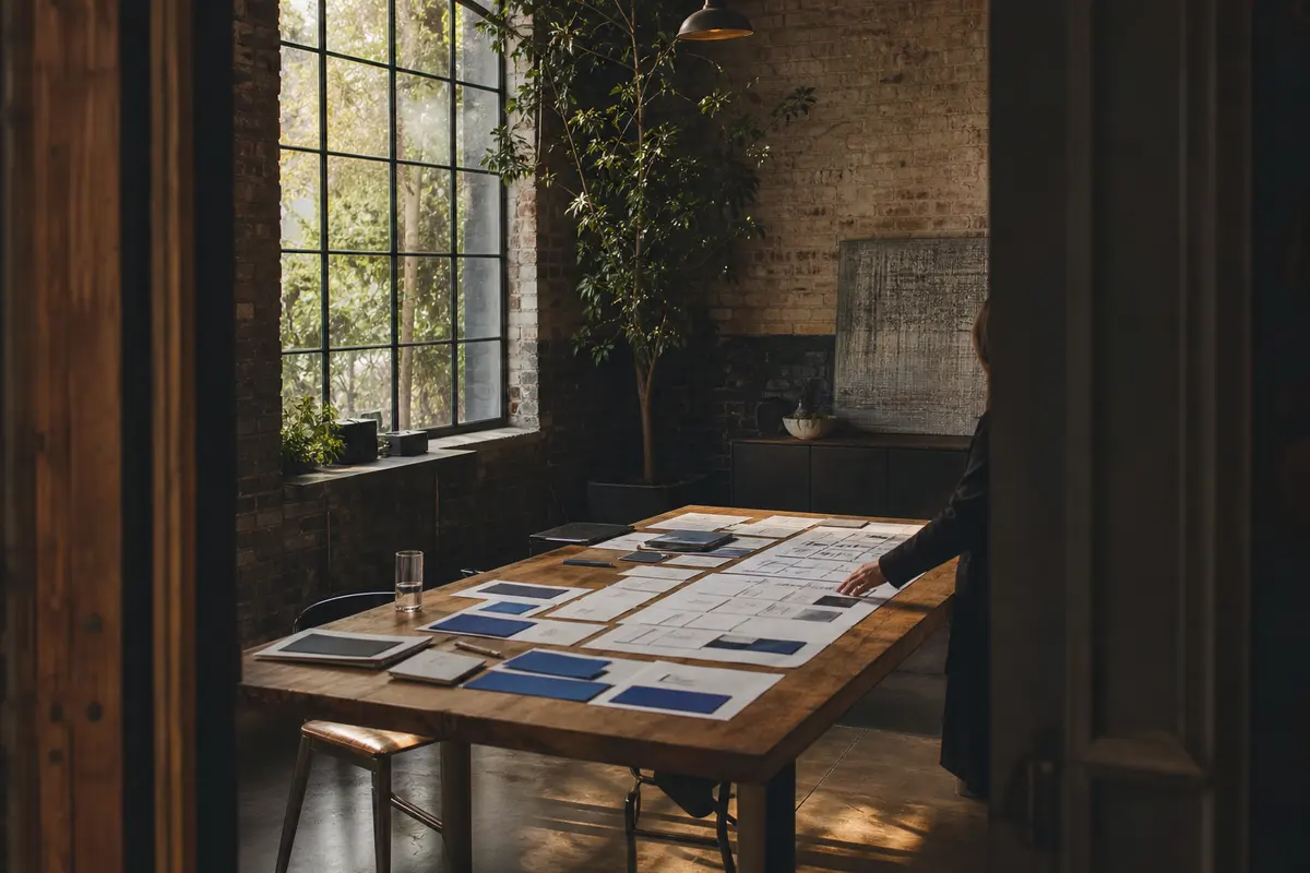 Editorial marketing planning scene for Programmatic SEO in Lawrenceburg, Indiana