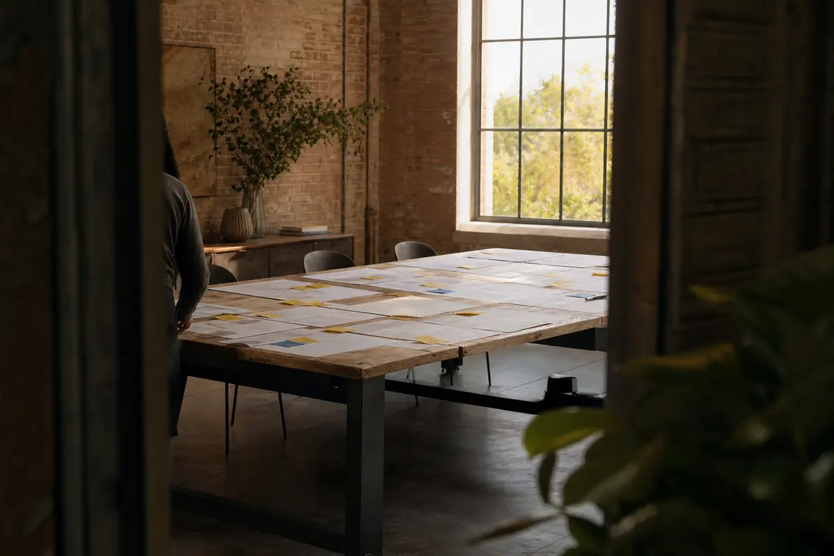 Editorial marketing planning scene for Pendleton, Indiana