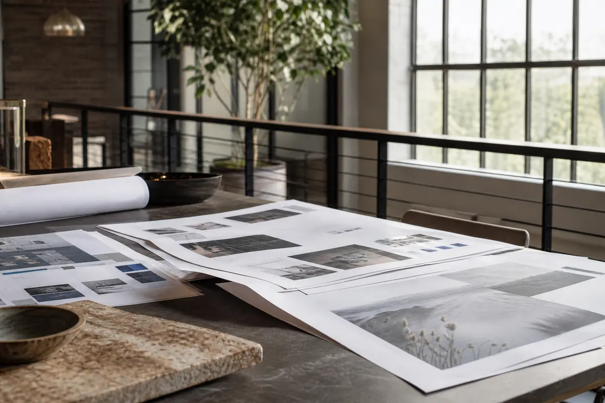 Editorial marketing planning scene for AI SEO in Whiteland, Indiana