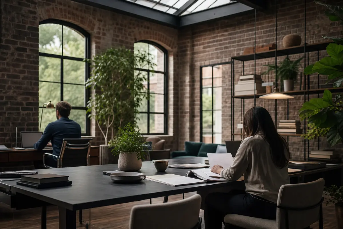 Editorial marketing planning scene for AI SEO in Winchester, Indiana