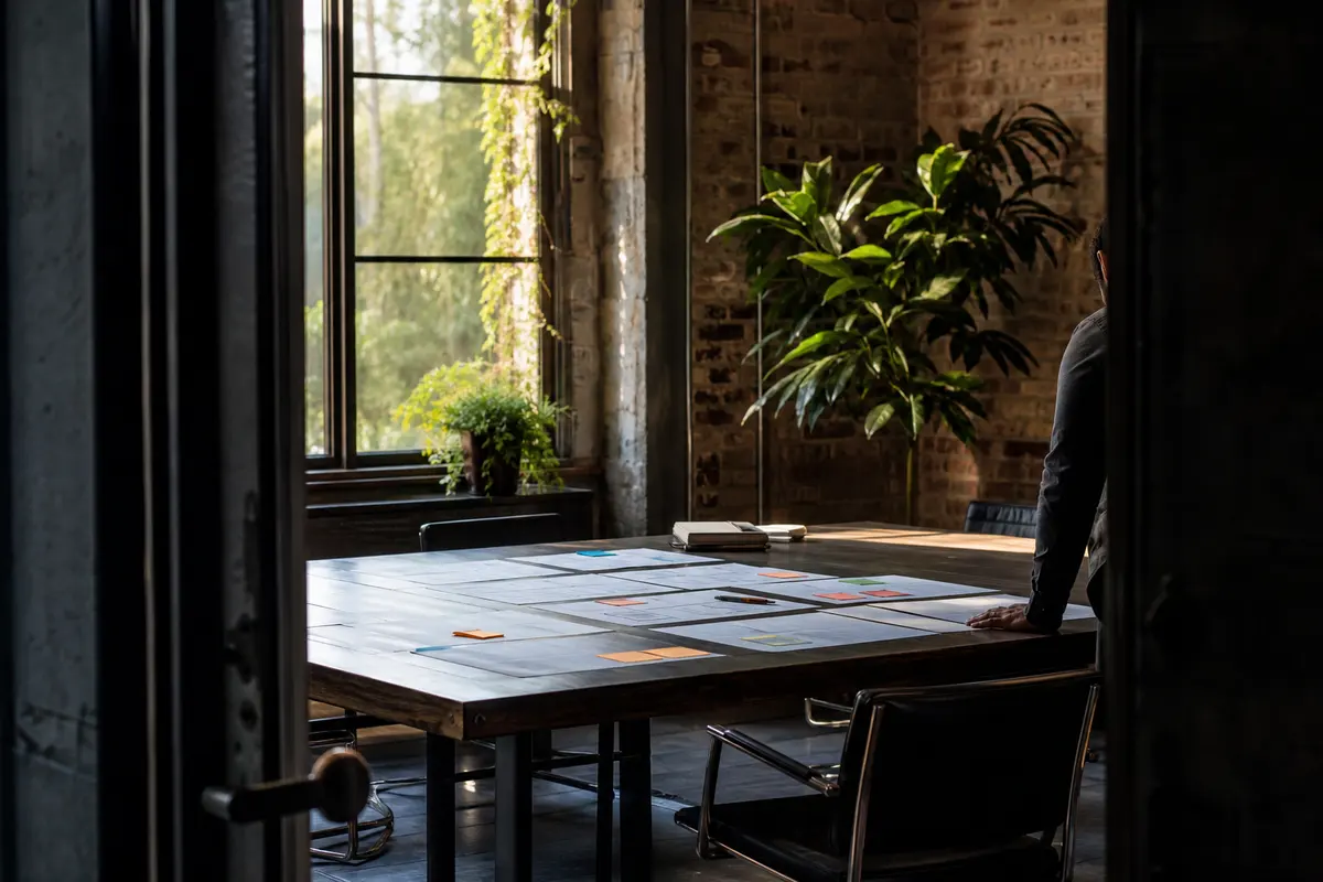 Editorial marketing planning scene for Legal News in Clear Lake, Iowa