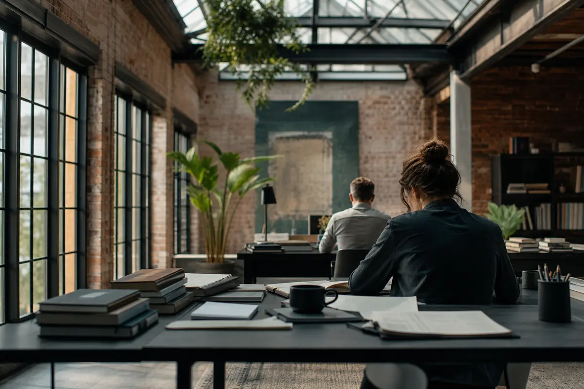 Editorial marketing planning scene for AI SEO in Davenport, Iowa