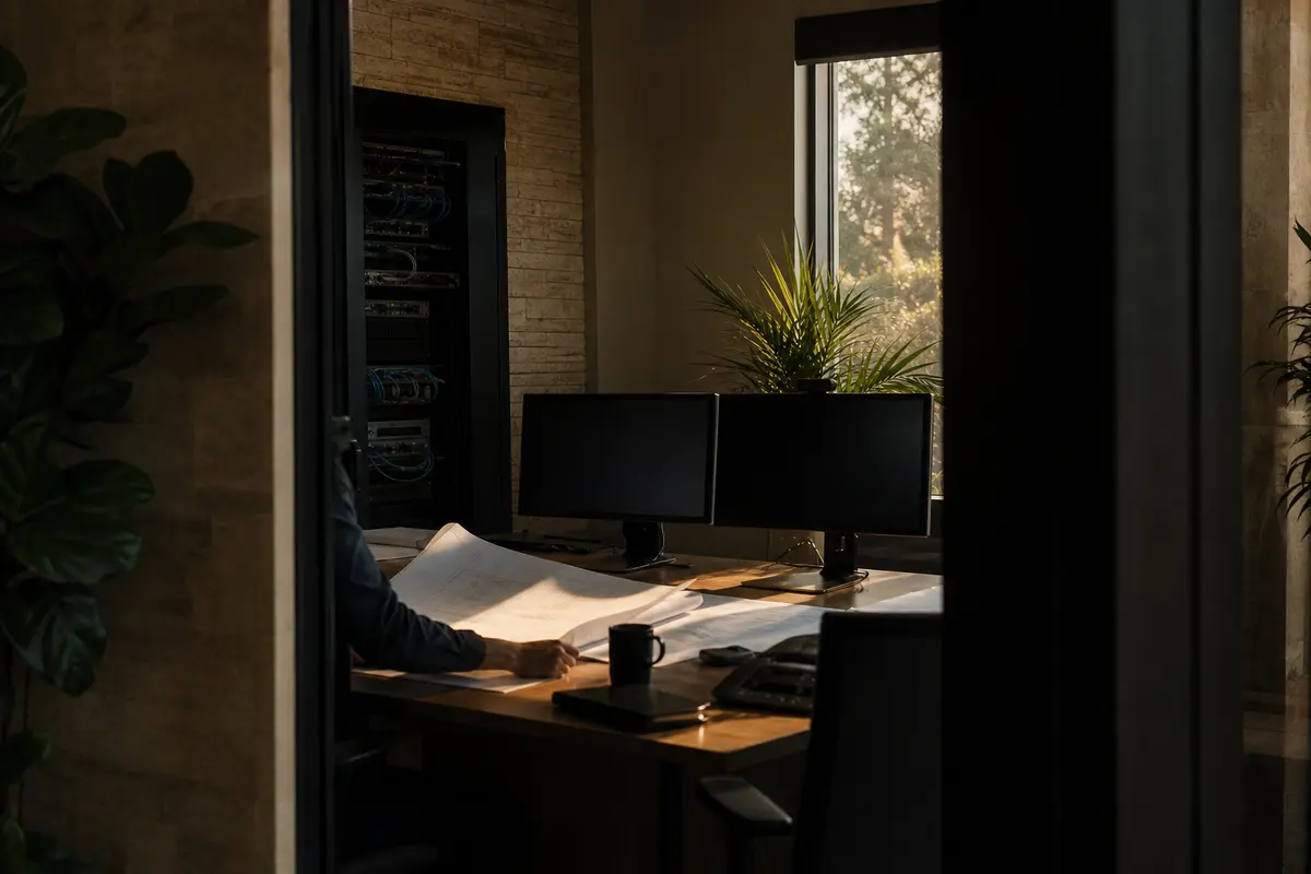 Editorial platform planning scene for Dedicated Hosting in Le Mars, Iowa
