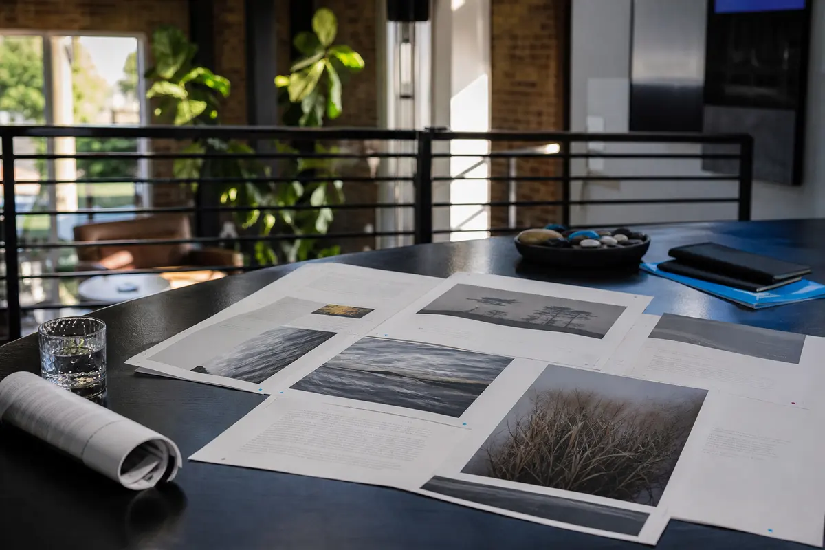 Editorial marketing planning scene for Mount Pleasant, Iowa