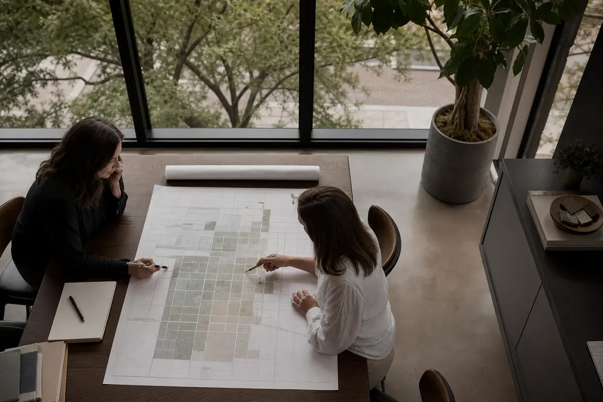 Editorial marketing planning scene for AI SEO in Hutchinson, Kansas