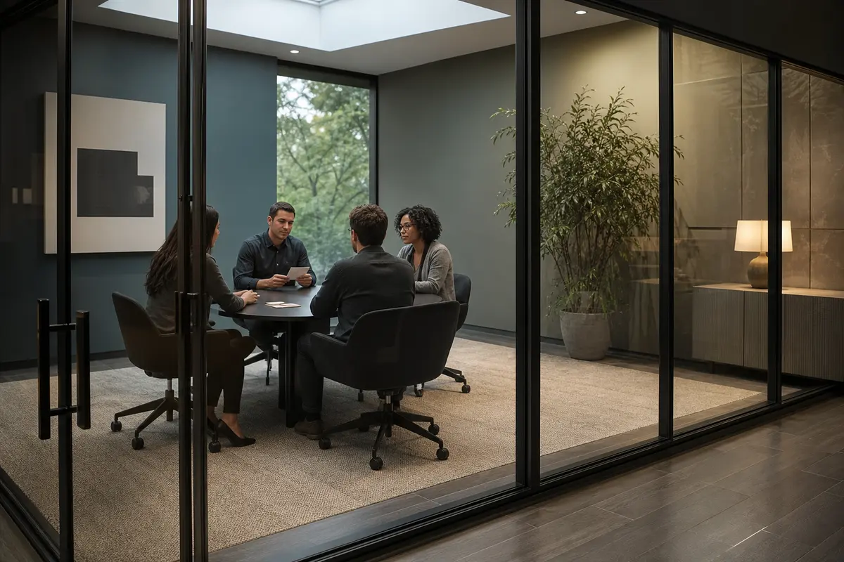 Editorial intake planning scene for AI Answering in Newton, Kansas