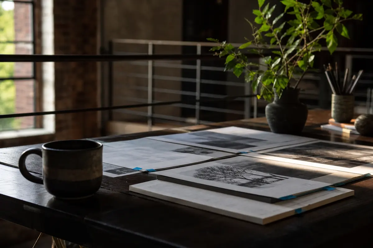 Editorial marketing planning scene for AI SEO in Paola, Kansas
