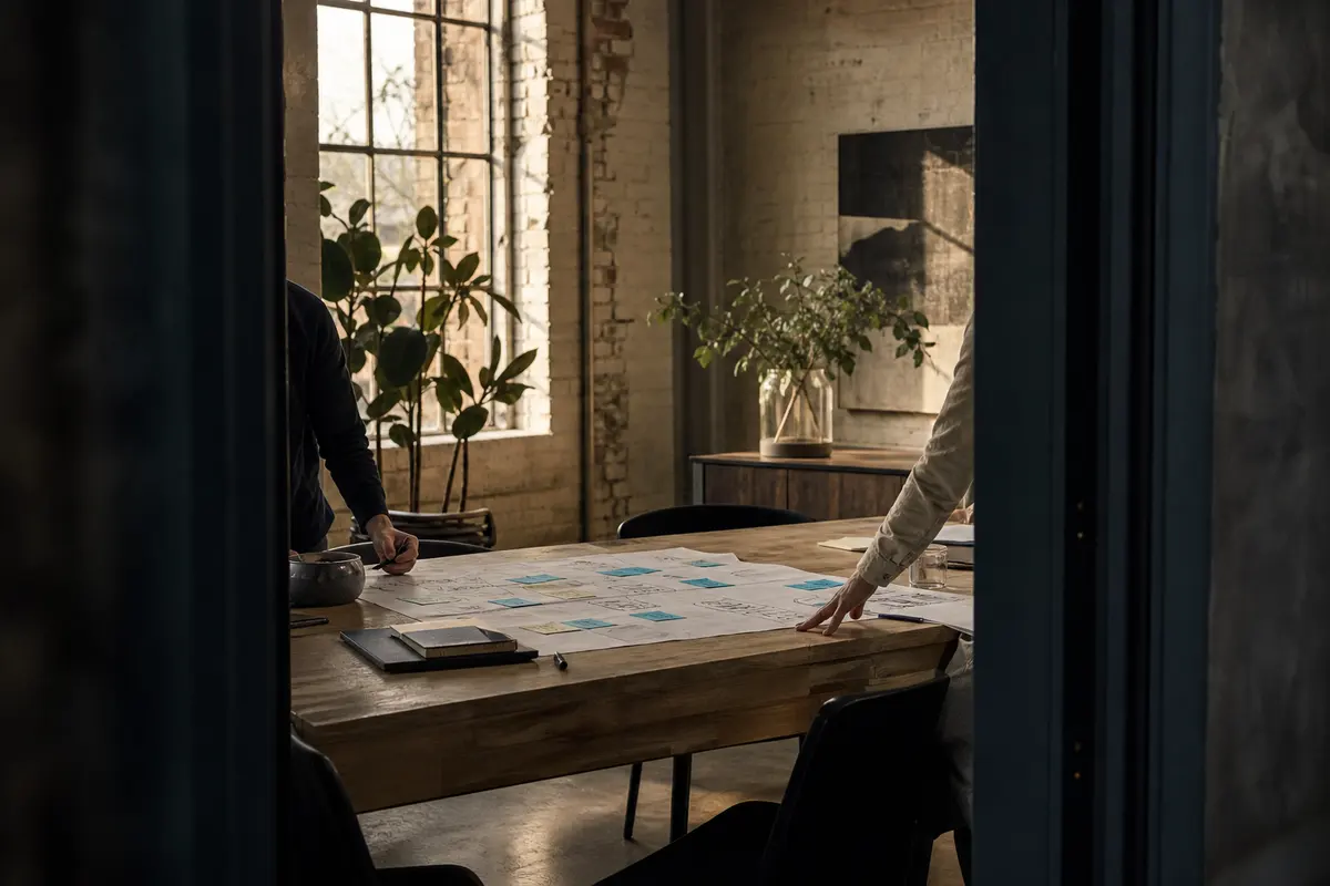 Editorial marketing planning scene for Winfield, Kansas