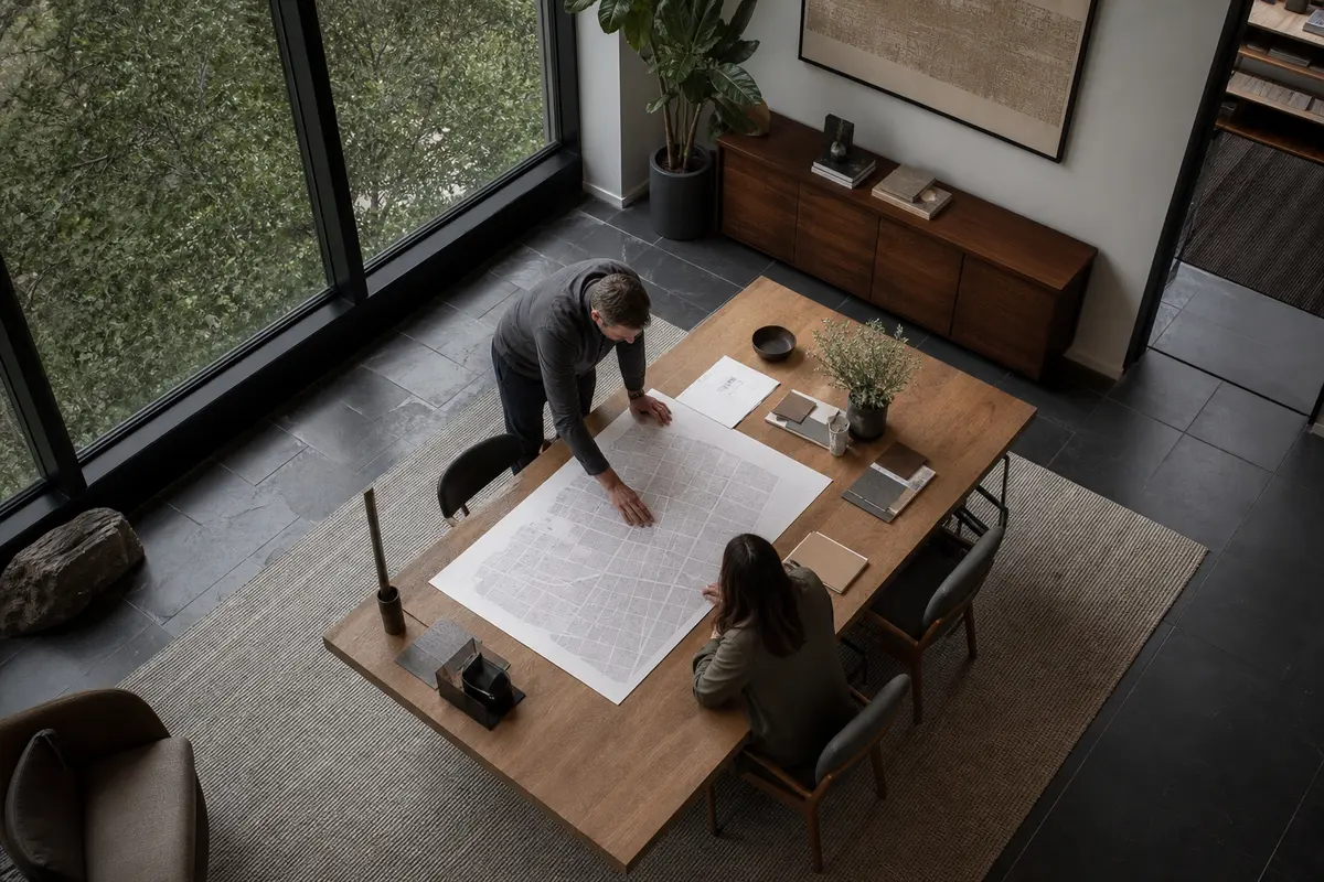 Editorial marketing planning scene for AI SEO in Ashland, Kentucky