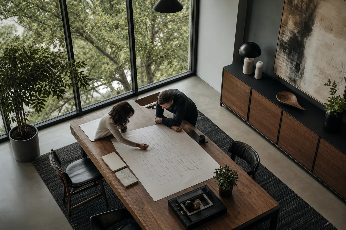 Editorial marketing planning scene for AI SEO in Covington, Kentucky