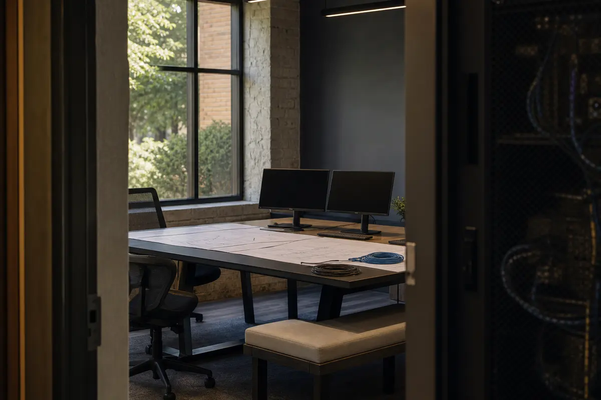 Editorial platform planning scene for Dedicated Hosting in Maysville, Kentucky