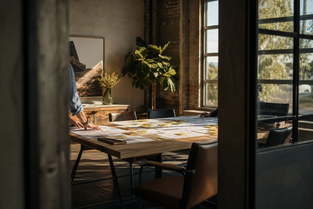 Editorial marketing planning scene for AI SEO in Marrero, Louisiana