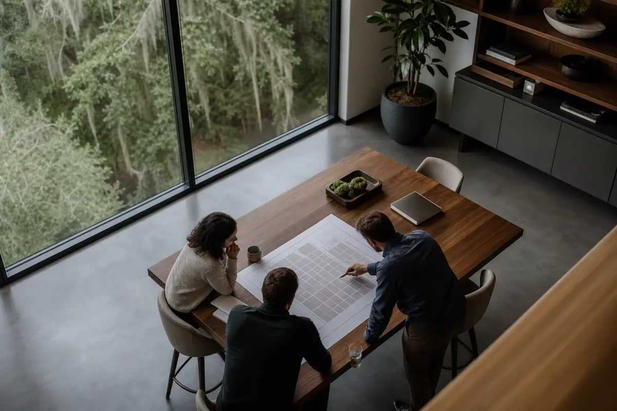 Editorial marketing planning scene for Moss Bluff, Louisiana