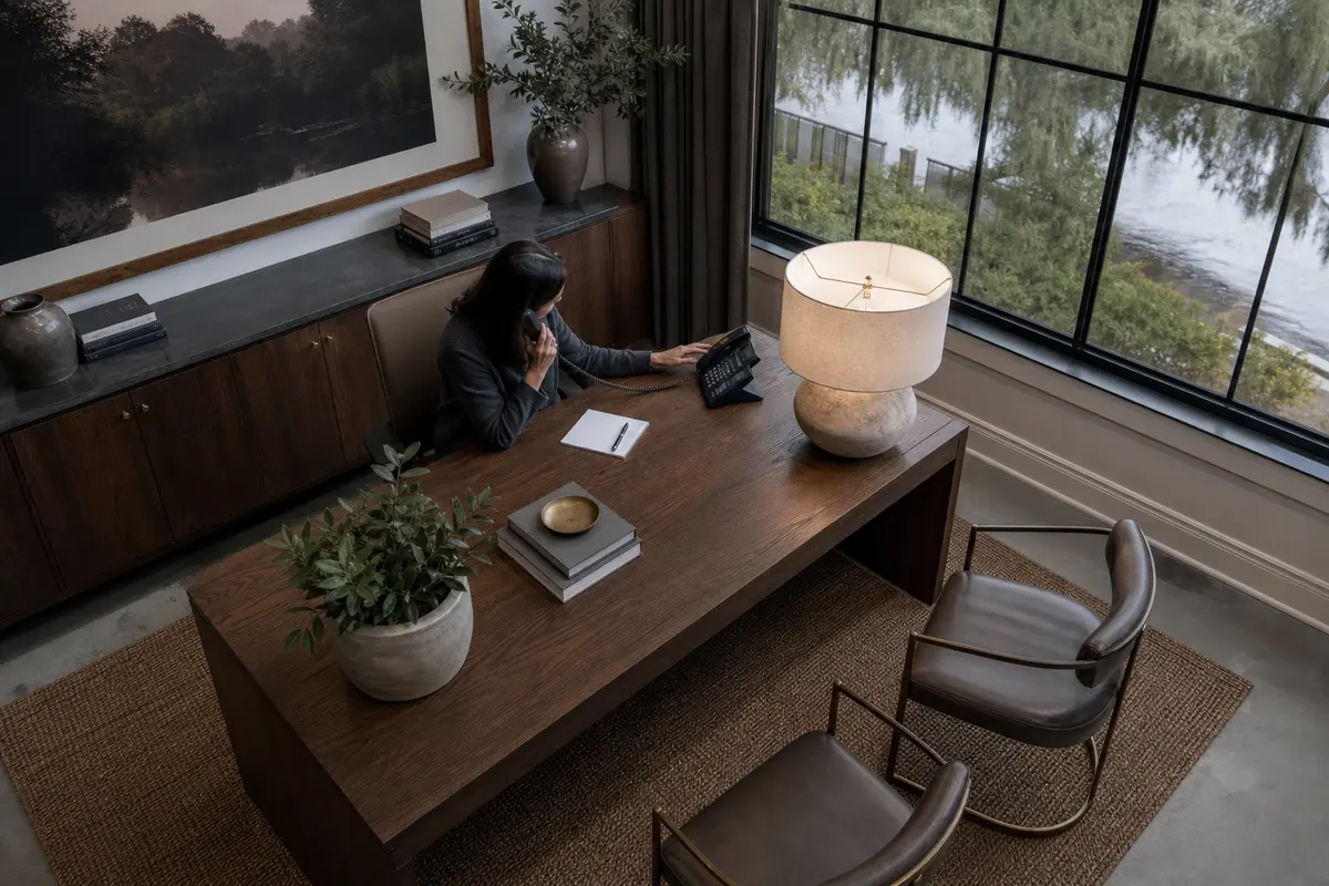 Editorial intake planning scene for AI Answering in Oak Hills Place, Louisiana