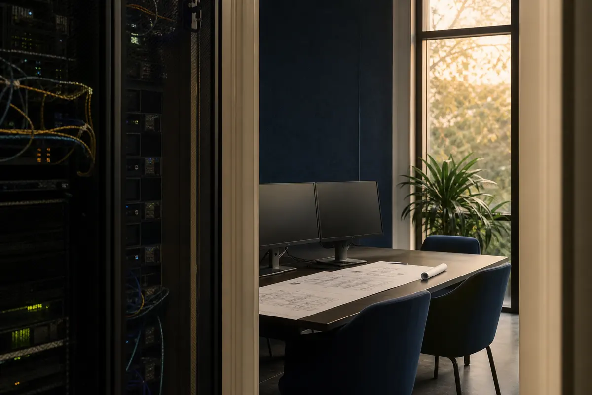 Editorial platform planning scene for Dedicated Hosting in Walker, Louisiana