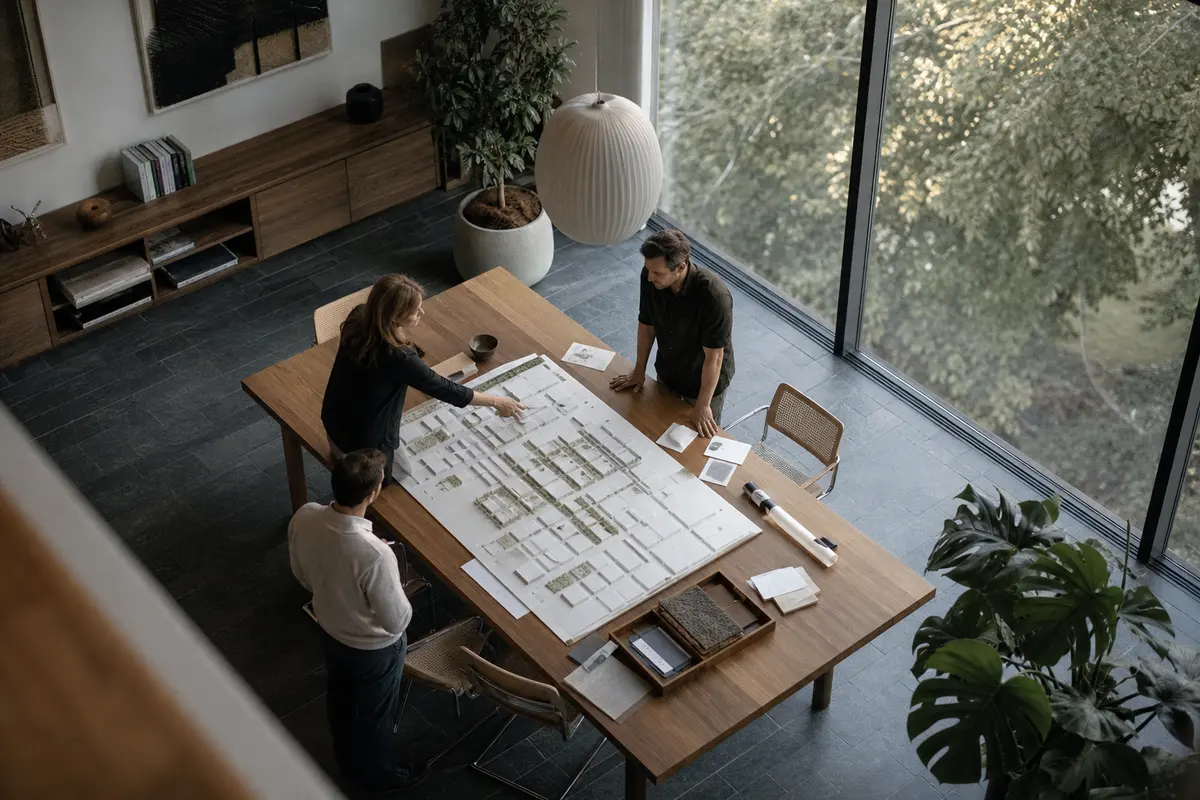 Editorial marketing planning scene for Kittery, Maine