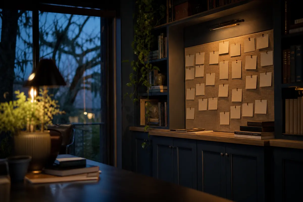 Editorial marketing planning scene for AI SEO in Biddeford, Maine