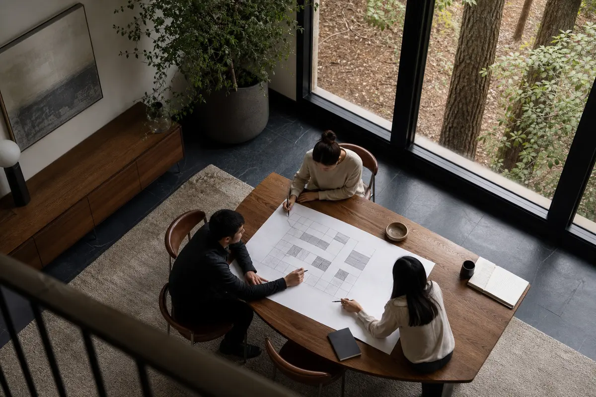 Editorial marketing planning scene for AI SEO in Bowie, Maryland