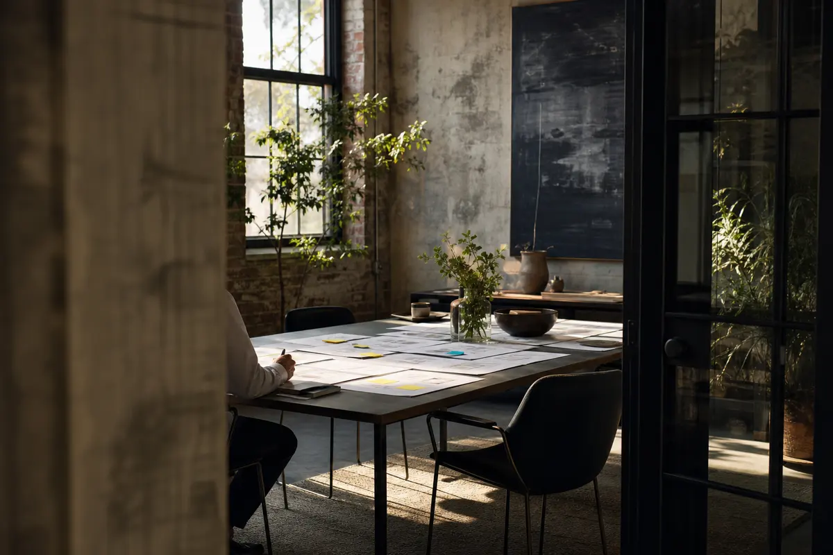Editorial marketing planning scene for California, Maryland