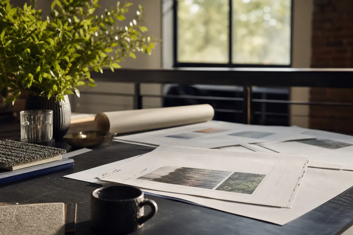 Editorial marketing planning scene for AI SEO in Eldersburg, Maryland