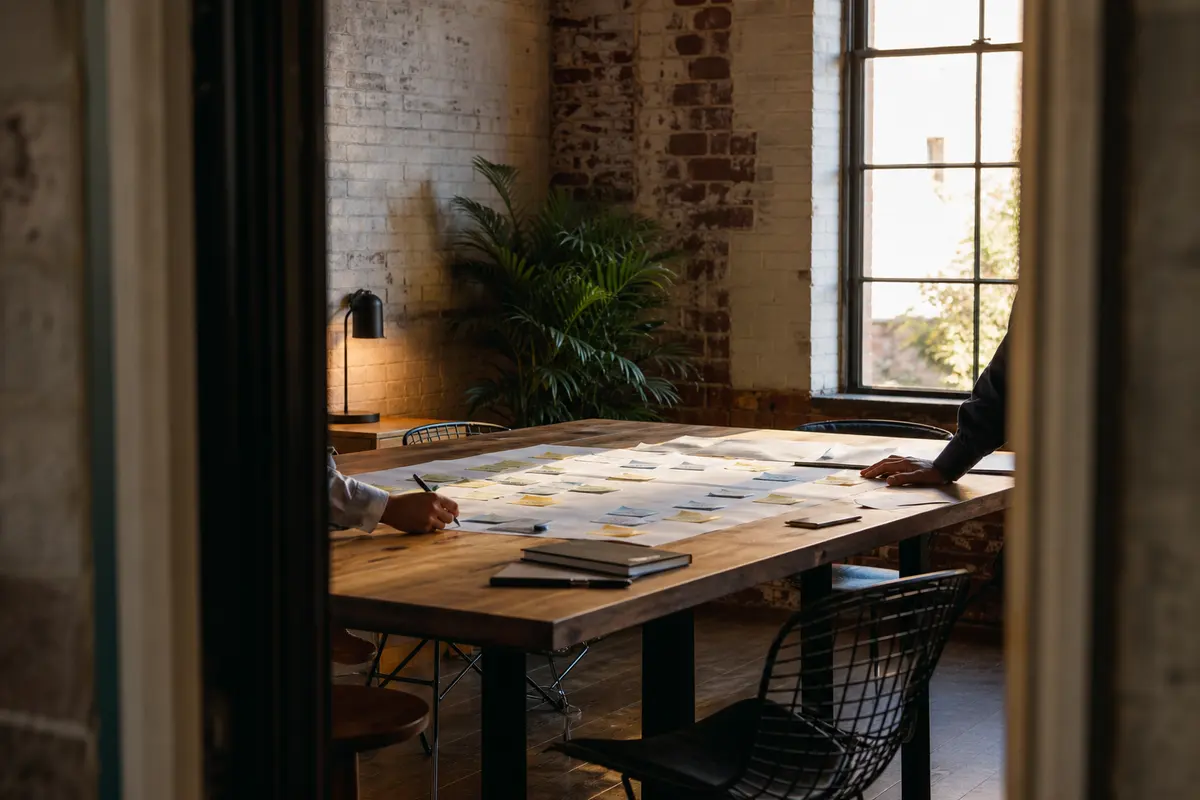 Editorial marketing planning scene for Legal News in Manchester, Maryland