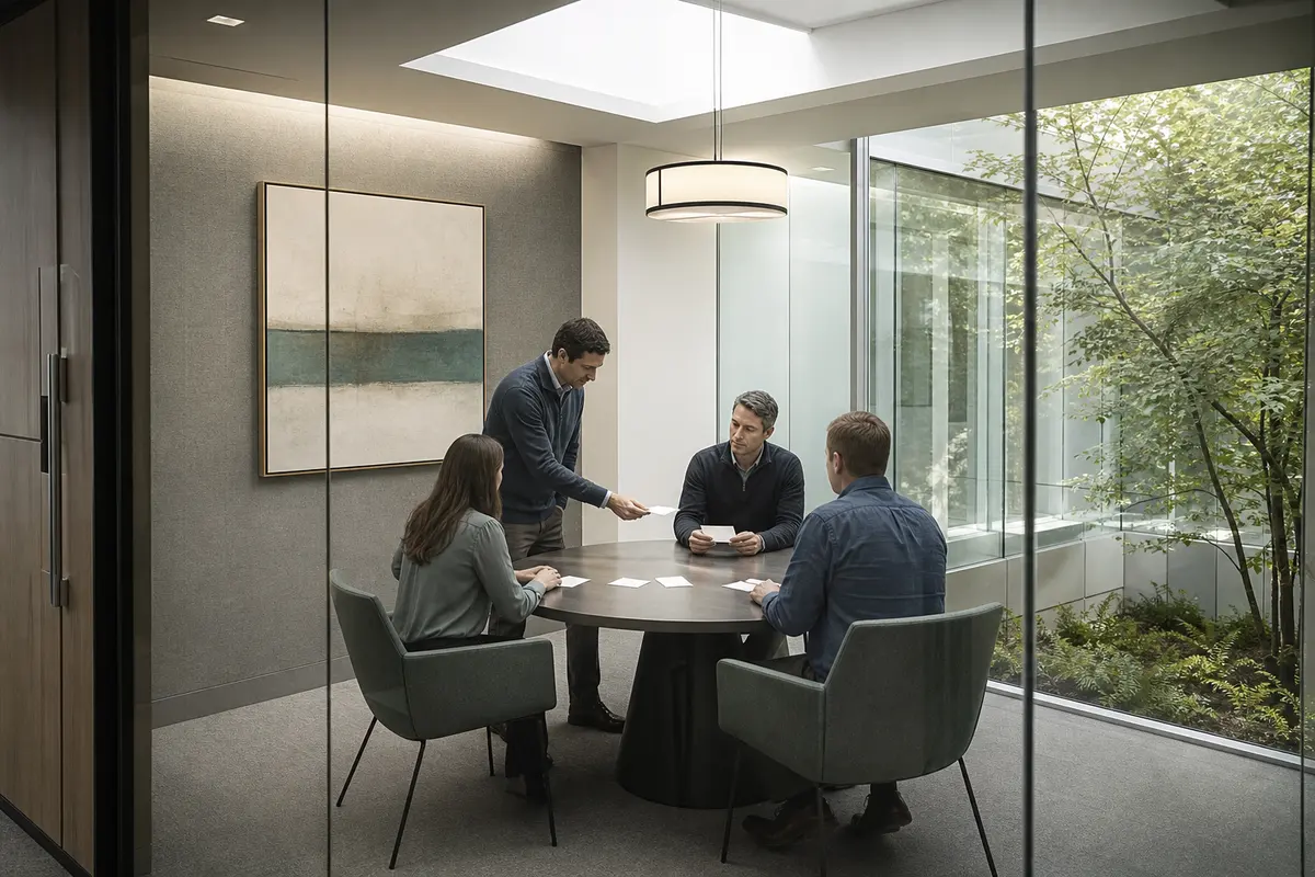 Editorial intake planning scene for AI Answering in North Bethesda, Maryland