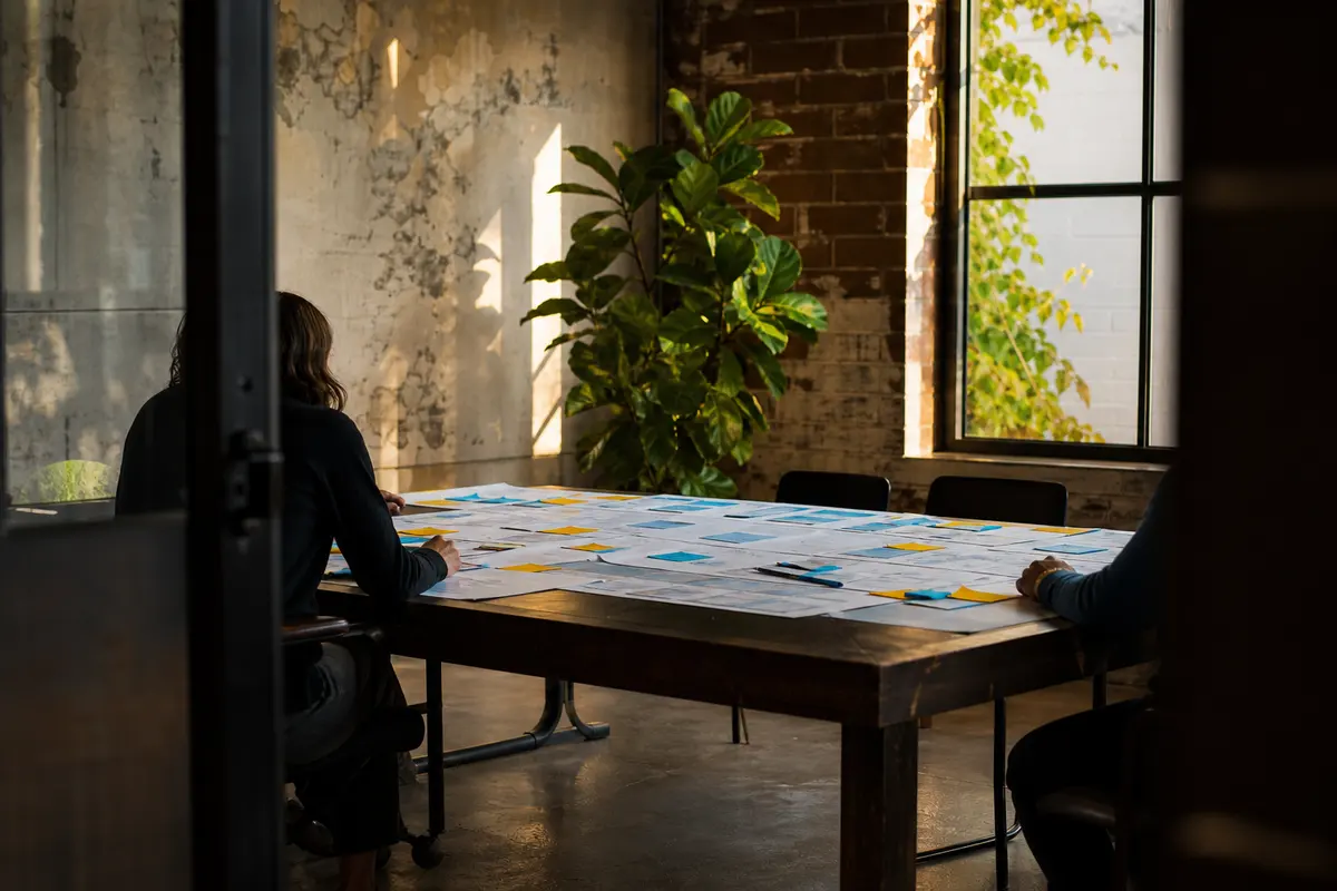 Editorial marketing planning scene for AI SEO in Severna Park, Maryland