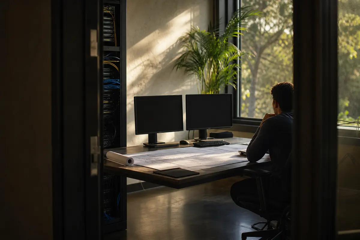 Editorial platform planning scene for Dedicated Hosting in Thurmont, Maryland
