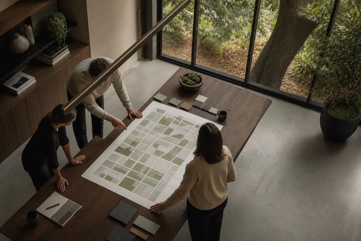 Editorial marketing planning scene for AI SEO in Urbana, Maryland