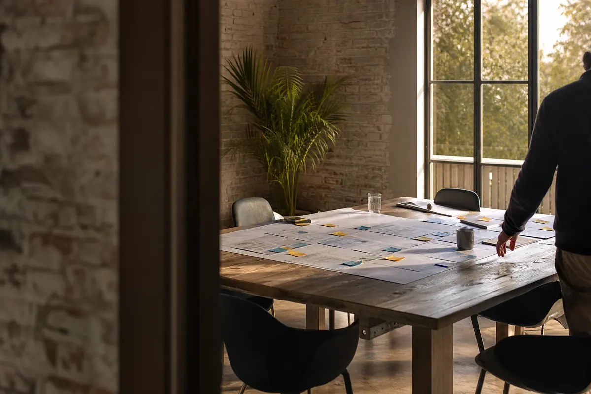 Editorial marketing planning scene for AI SEO in Southwick, Massachusetts