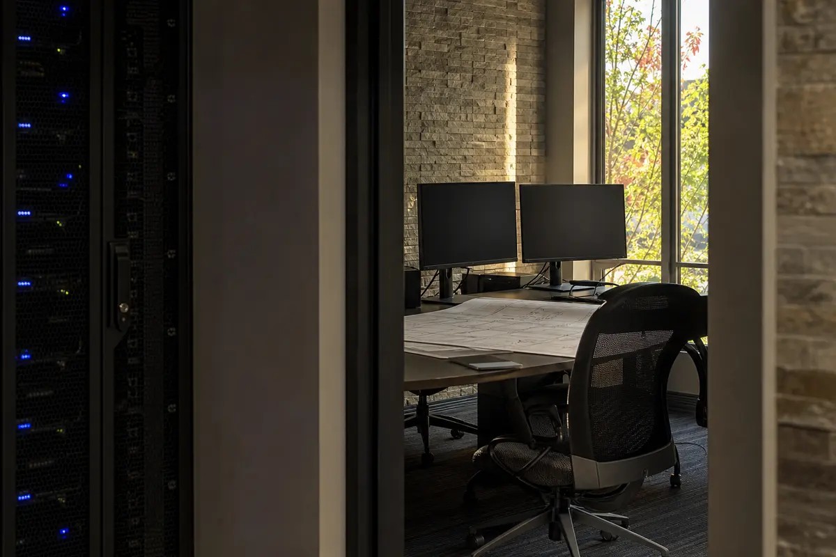 Editorial platform planning scene for Dedicated Hosting in Billerica, Massachusetts