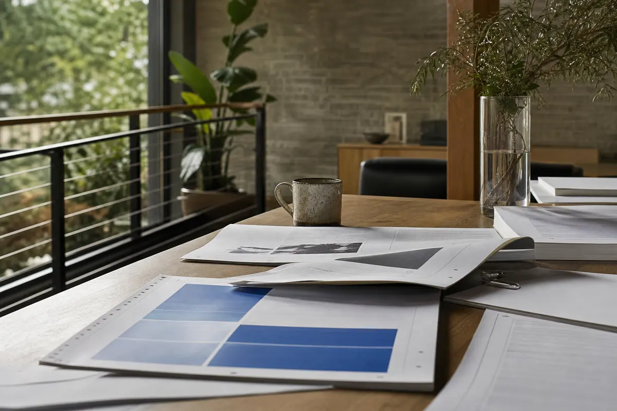 Editorial marketing planning scene for AI SEO in Tyngsborough, Massachusetts