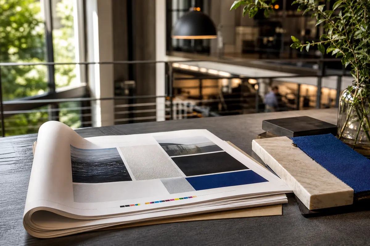 Editorial marketing planning scene for AI SEO in Cohasset, Massachusetts