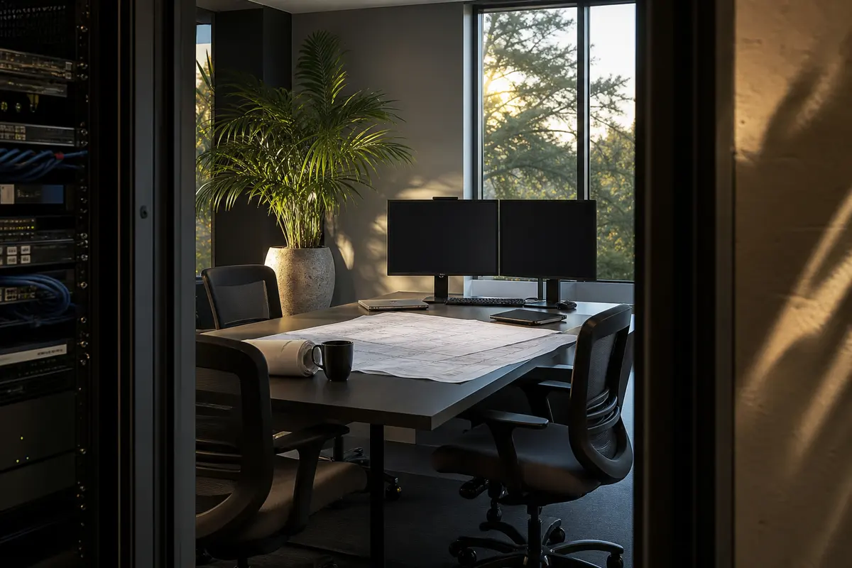 Editorial platform planning scene for Dedicated Hosting in Hingham, Massachusetts