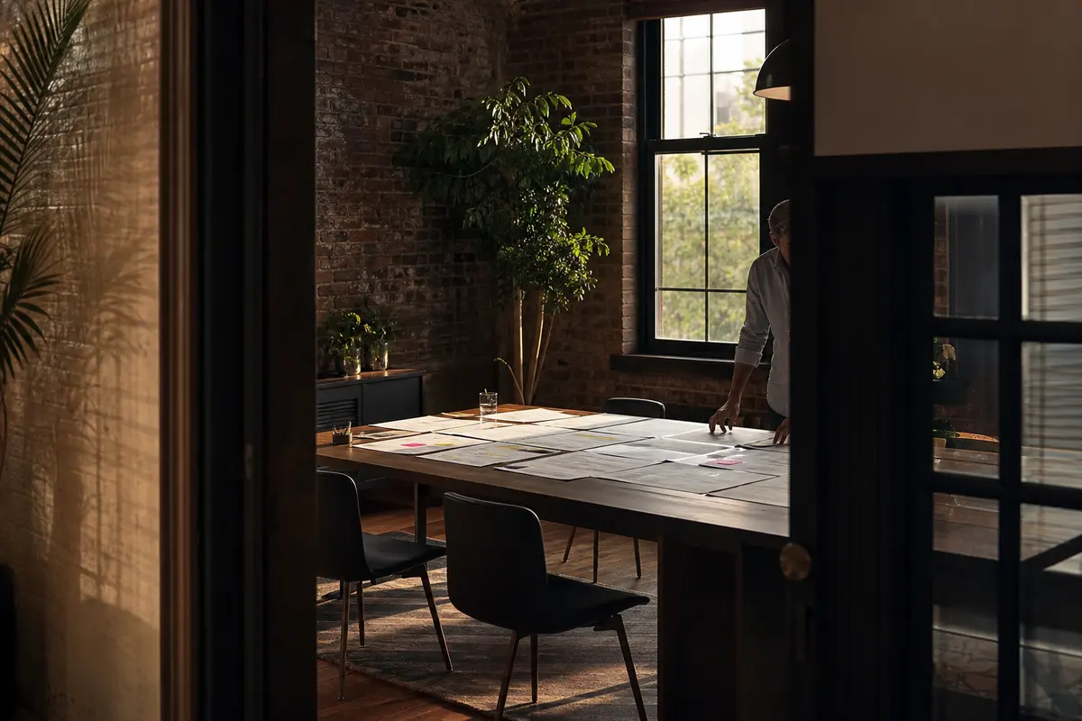 Editorial marketing planning scene for Brookline, Massachusetts