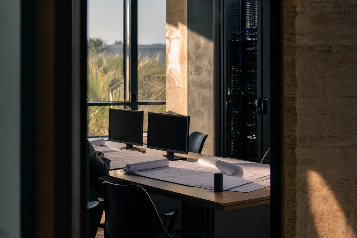 Editorial platform planning scene for Dedicated Hosting in Fall River, Massachusetts